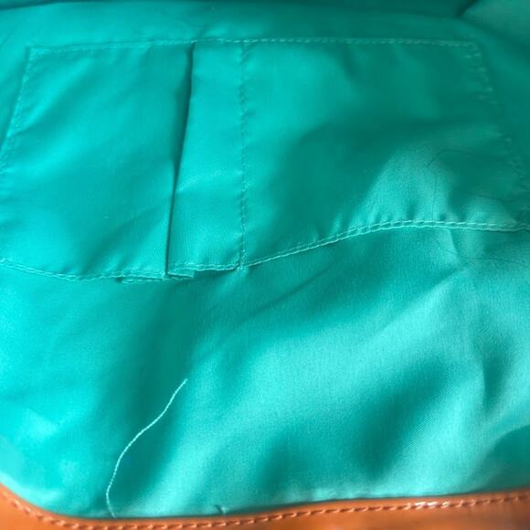 Harper Ave Orange Cream Patent Vinyl Leather Trim Backpack Bag Travel Diaper Bag main image 6